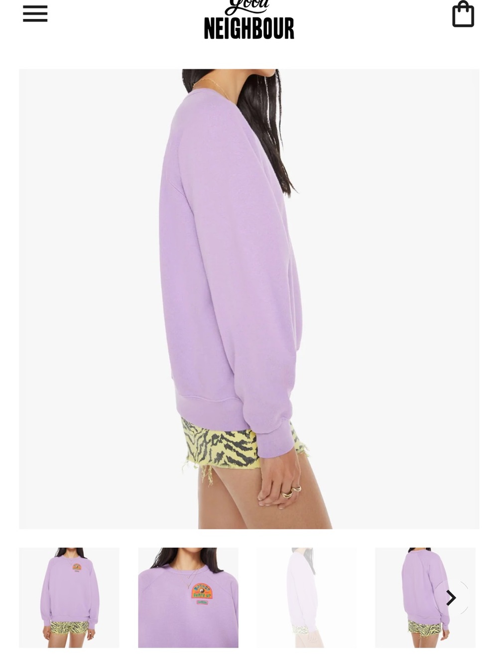 New with tags! MOTHER Lavender Crewneck with Surf Patch - Picture 4 of 10